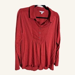 Lucky Brand Red Long Sleeve Blouse size large